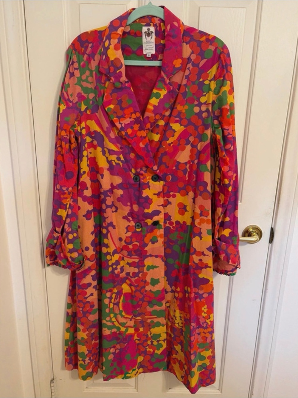 Anthropologie Roopa Pemmaraju Double Breasted 100% Cotton Light Coat